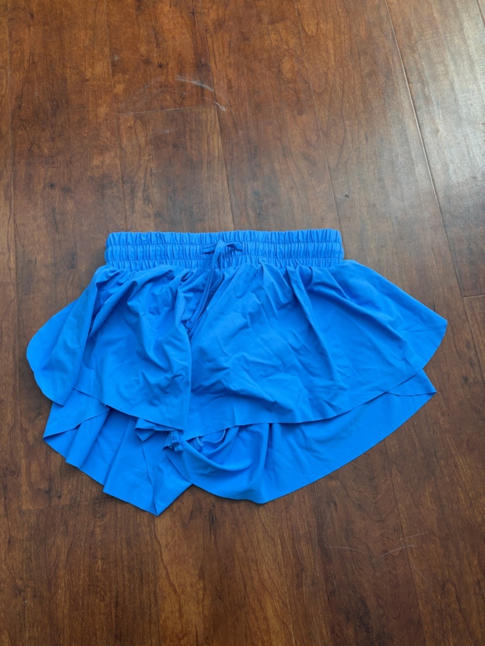 Suzette Girls Blue Ruffled Butterfly Athletic Shorts Size M